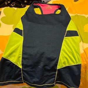 Fila Navy and Neon Yellow Swim Coverup